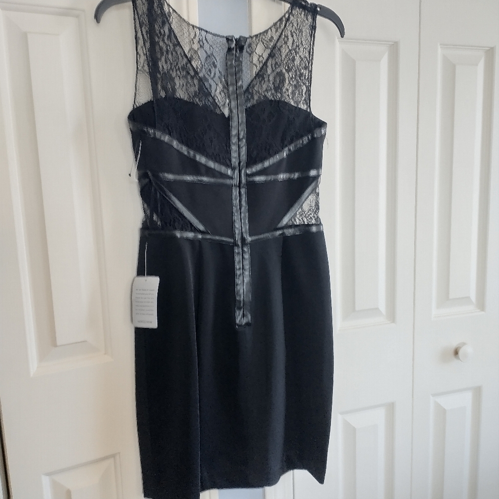 NORDSTROM Hailey Adrianna Papell Black Lace Cut Out Dress 4 - Picture 2 of 15